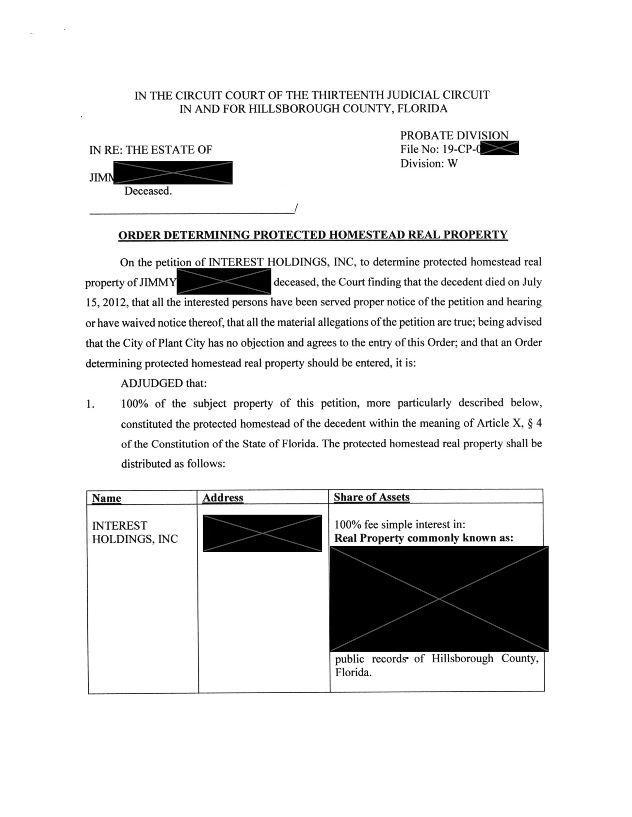 Court order document